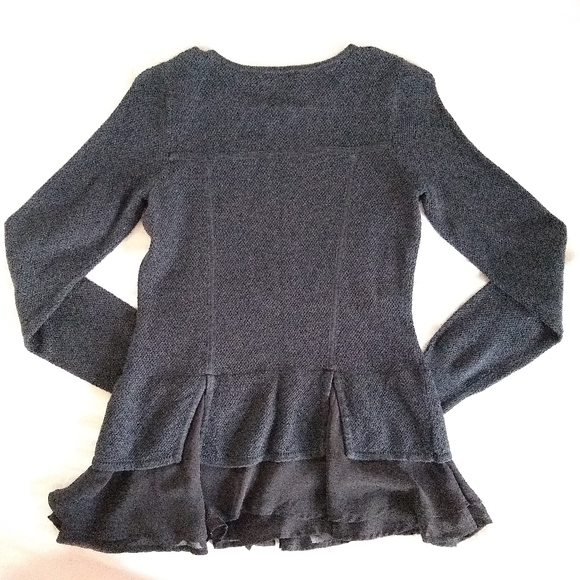 Chiffon Ruffle Knit Jacket - Picture 5 of 7